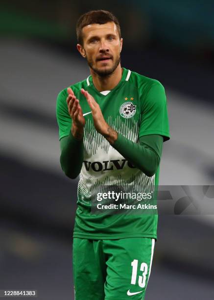 Nikita Rukavytsya of Maccabi Haifa during the UEFA Europa League play-off match between Tottenham Hotspur and Maccabi Haifa at Tottenham Hotspur...