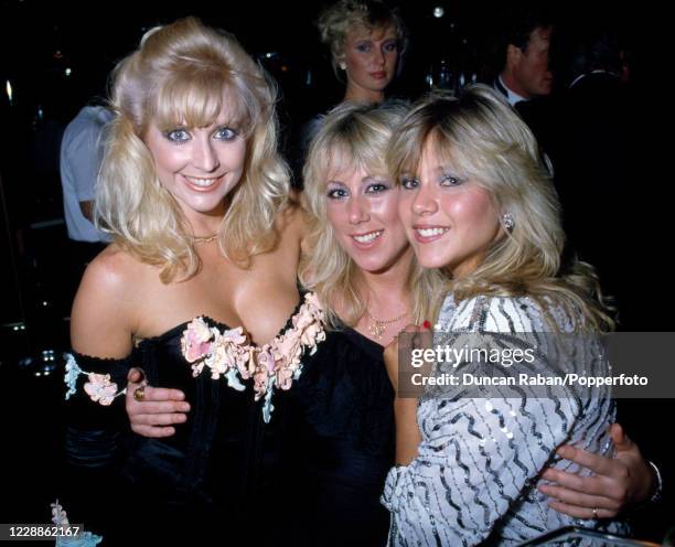 British glamour models including Samantha Fox attending the Sun newsapaper "Page 3 Girl of the Year" event which was presented by comedian Bobby...