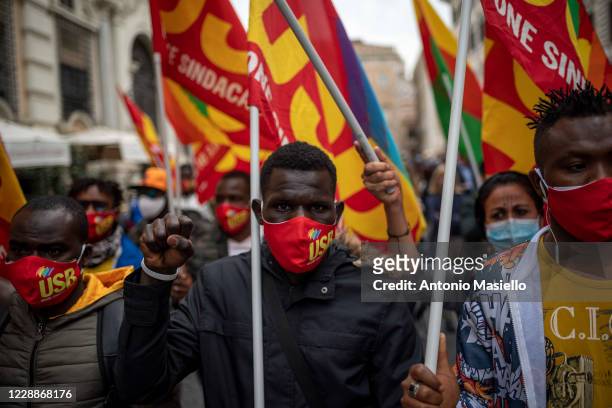 Migrants and refugees from Africa demonstrate against Italian government and immigration policies as part of the National Day in Remembrance of the...
