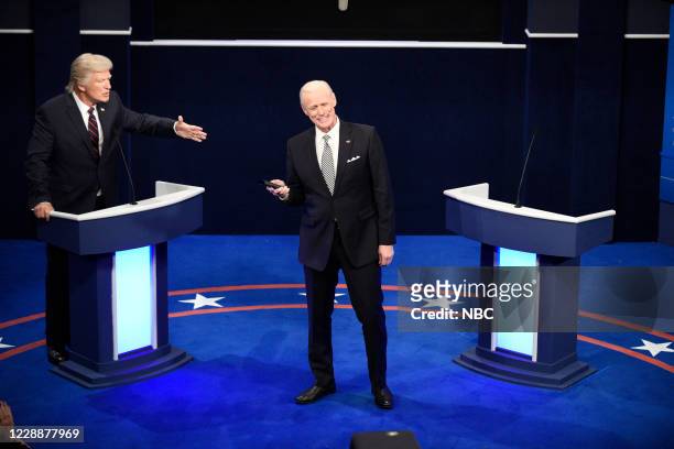 Chris Rock" Episode 1786 -- Pictured: Alec Baldwin as Donald Trump and Jim Carrey as Joe Biden during the "First Debate" Cold Open on Saturday,...
