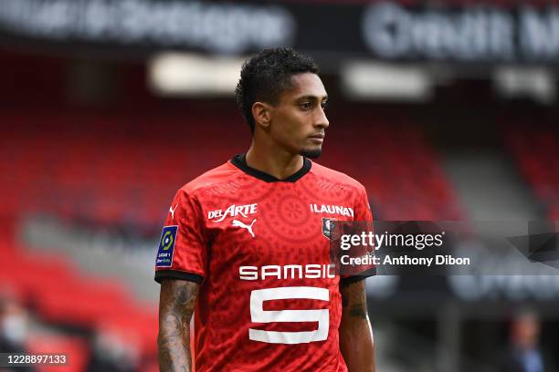 Of Rennes during the Ligue 1 match between Stade Rennes and Stade Reims at Roazhon Park on October 4, 2020 in Rennes, France.