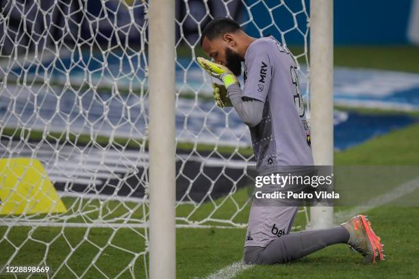 Everson of Atletico MG prays with the rosary in his hands before the match between Atletico MG and Vasco da Gama as part of Brasileirao Series A 2020...
