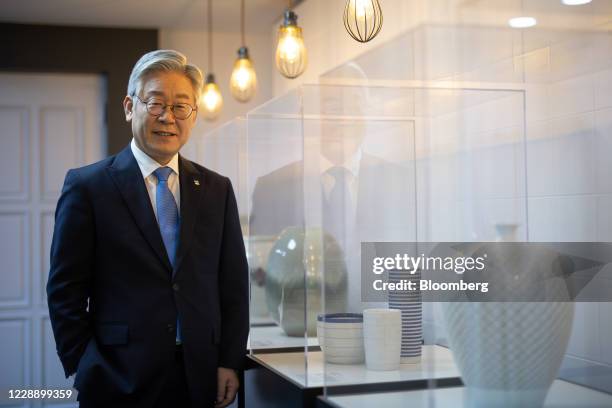 Lee Jae-myung, governor of Gyeonggi Province, poses for a photograph in Suwon, South Korea, on Tuesday, Sept. 29, 2020. Lee, who has served as...