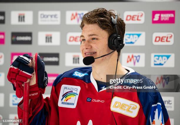 Tim Stuetzle of the Adler Mannheim after the game between the Adlern Mannheim and the Augsburger Panthern on october 18, 2019 in Mannheim, Germany.