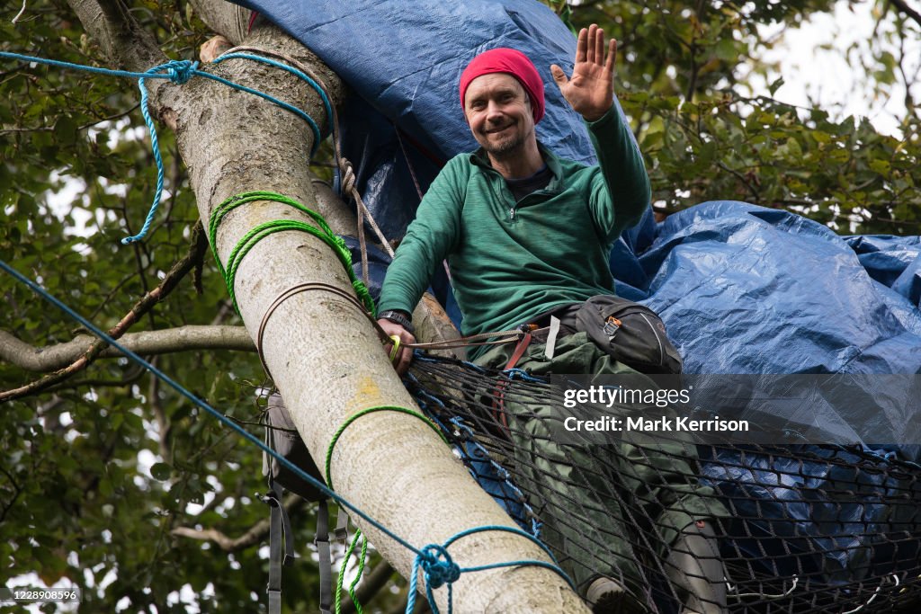 Swampy Joins Tree Protectors At Stop HS2 Jones' Hill Wood Camp Aylesbury Vale