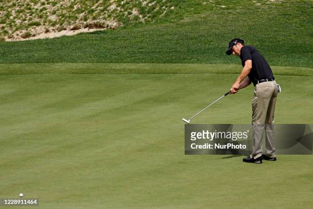 Ross Fisher of England in action during the third round of the Ballantine's Championship at Blackstone Golf Club in Icheon, South Korea on April 28,...