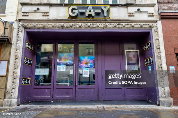 Sign seen outside the club with shut doors in London.