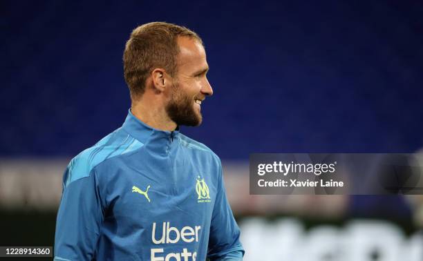 Valere Germain of Olympique Marseille reacts during the Ligue 1 match between Olympique Lyon and Olympique Marseille at Groupama Stadium on October...