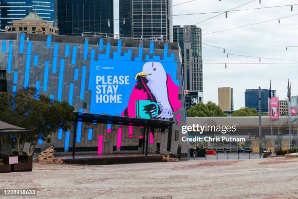 Federation Square in Melbourne is quiet and empty during the Coronavirus pandemic and associated lockdown.- PHOTOGRAPH BY Chris Putnam / Future...