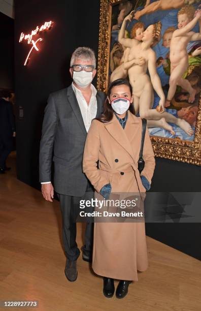 Jay Jopling and Hikari Yokoyama attend the private view of the newly opened 'Artemisia' & 'Sin' exhibitions at The National Gallery on October 6,...