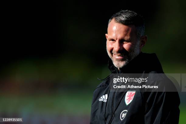 Ryan Giggs Manager of Wales during the Wales Training Session at The Vale Resort on October 7, 2020 in Cardiff, Wales.