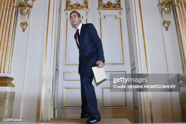 The Permanent Secretary of the Swedish Academy, Mats Malm, arrives to announce the winner of the 2020 Nobel Prize in Literature at the Swedish...