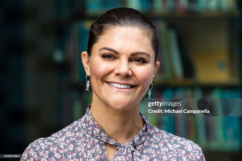 Crown Princess Victoria Of Sweden Attends The Inauguration Of A Sculpture Of Astrid Lindgren