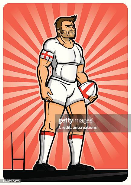 rugby player england - rugby jersey stock illustrations