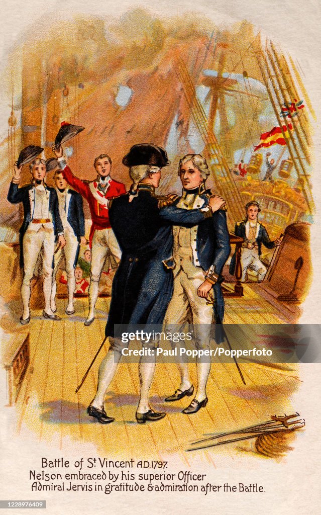 Admiral John Jervis And Horatio Nelson - Vintage Postcard