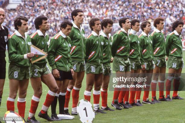Algerian team before the World Cup match between Algeria and Germany, at Estadio El Molinon, Gijon on 16th June 1982
