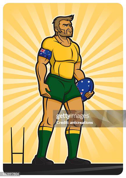 rugby player australia - rugby shirt stock illustrations