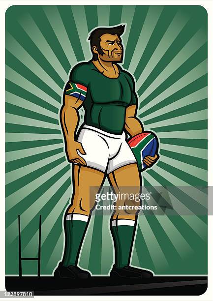 rugby player south africa - rugby shirt stock illustrations