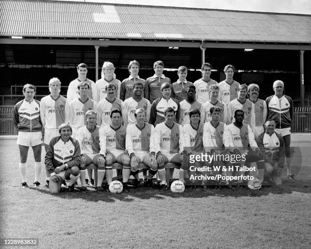 Blackburn Rovers line up for a team photograph at Ewood Park in Blackburn, England, circa August 1988. Back row : Mark Atkins, Colin Hendry, Vince...