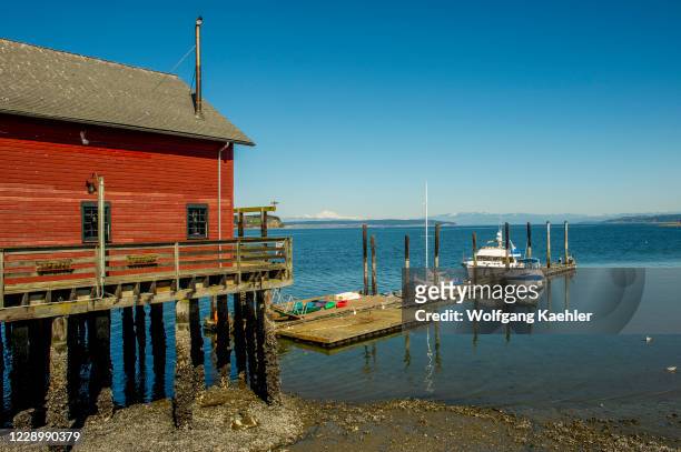 Historic Coupeville Wharf in Coupeville on Whidbey Island, Washington State, United States.