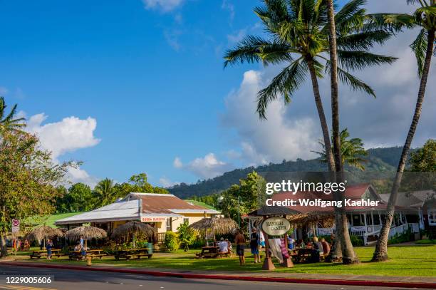 Street scene in Hanalei on Kauai Island, Hawaii, USA.