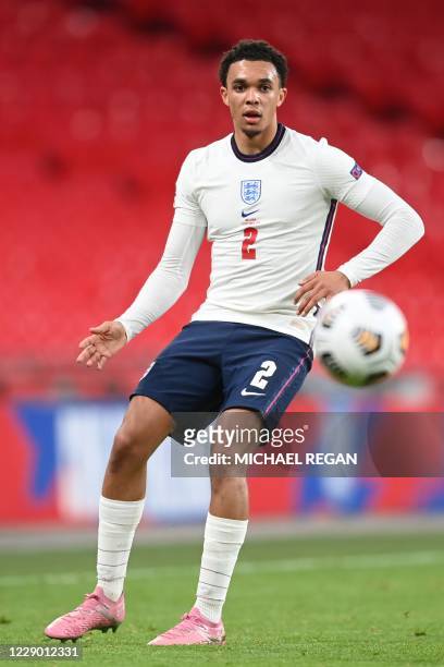 England's defender Trent Alexander-Arnold during the UEFA Nations League group A2 football match between England and Belgium at Wembley stadium in...