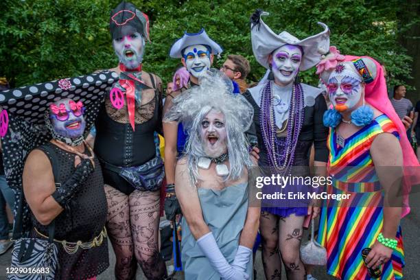 Hundreds Of Drag Queens filled the streets for the New York City Drag March, an annual drag protest and visibility march taking place as a kick-off...