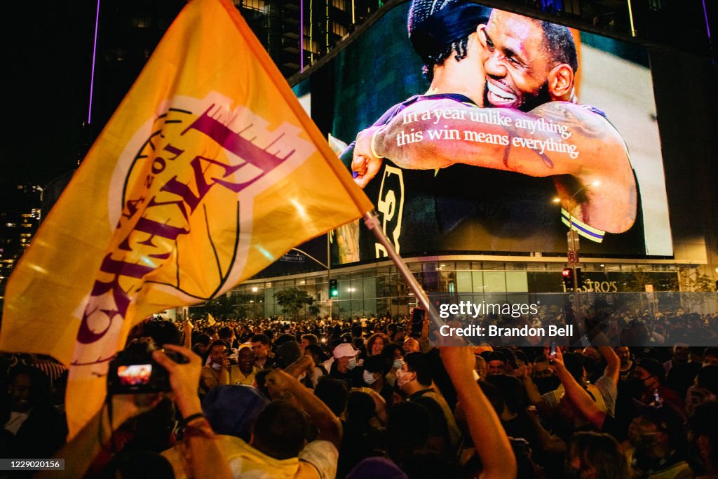 Fans Celebrate In Los Angeles After Lakers Win NBA Finals