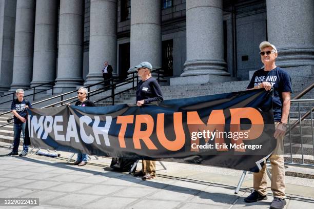 The day Trump's lawyers appeared to represent the Trumps and Trump Organization in the Southern District Court of New York, members of the NYC...