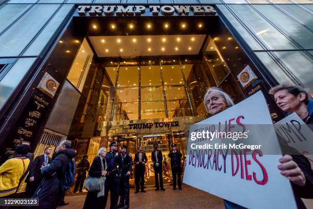 In protest of Trumps State of the Union speech on February 5 activists displayed 'ARREST TRUMP' banners inside and outside of Grand Central Terminal...