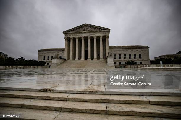 The US Supreme Court the morning that the confirmation hearings begin for Judge Amy Coney Barrett to become an Associate Justice on Capitol Hill on...