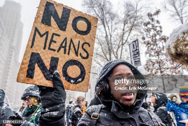 The #MeToo rally took place outside the Trump International Hotel at Columbus Circle, The #MeToo movement ignited after sexual harassment allegations...