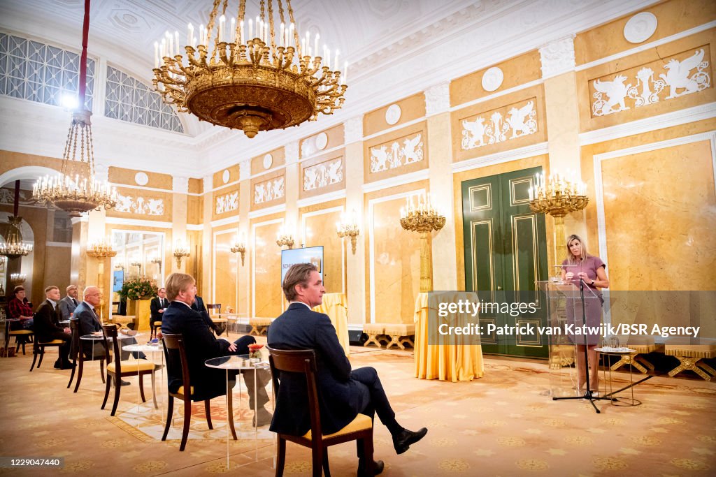 King Willem-Alexander Of The Netherlands And Queen Maxima Attend A Conference About Debt At Noordeinde Palace