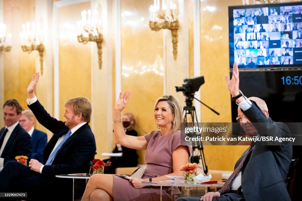 King Willem-Alexander Of The Netherlands And Queen Maxima Attend A Conference About Debt At Noordeinde Palace