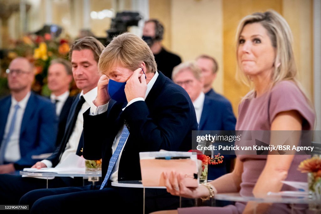 King Willem-Alexander Of The Netherlands And Queen Maxima Attend A Conference About Debt At Noordeinde Palace