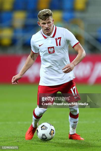 Mateusz Bogusz of Poland in action during the UEFA Euro Under 21 Qualifier match between Poland U21 and Bulgaria U21 at GOSir Stadium on October 13,...