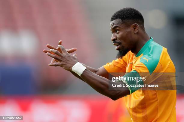 Serge Aurier of Ivory Coast during the International Friendly match between Japan v Ivory Coast at the Stadium Glagenwaard on October 13, 2020 in...