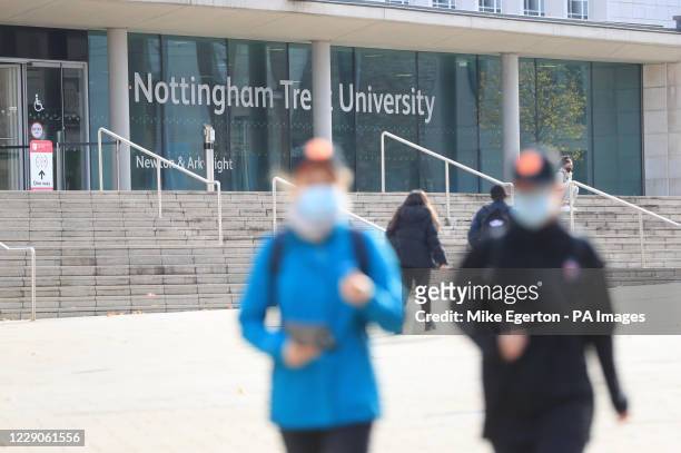 Nottingham Trent University in Nottingham, after Prime Minister Boris Johnson set out a new three-tier system of alert levels for England following...