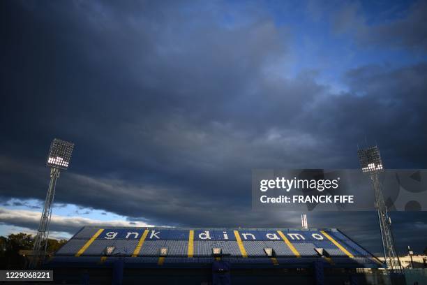 Picture shows the empty stands ahead of the UEFA Nations League League A Group 3 football match between Croatia and France at the Maksimir Stadium in...