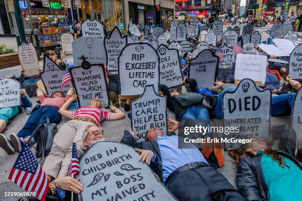 Health providers, patients, grassroots organizers and concerned New York residents organized a Die-In against Trumpcare and for affordable coverage...