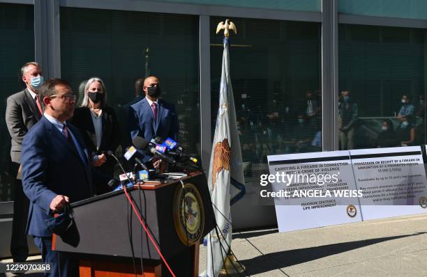 United States Attorney Seth D. DuCharme speaks during a press conference to announce the expansion of Rapid and Strategic Prosecution Initiative,...