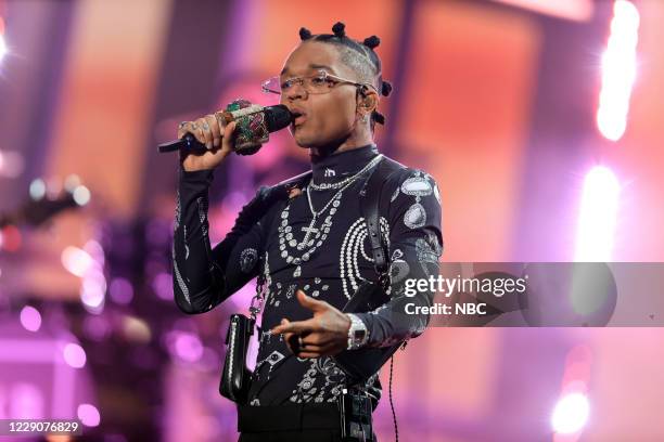 Show -- 2020 BBMA at the Dolby Theater, Los Angeles, California -- Pictured: In this image released on October 14, Swae Lee performs onstage for the...