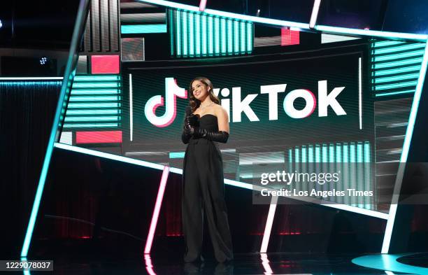 TikTok sensation Addison Rae during the 2020 Billboard Music Awards held at the Dolby Theatre in Hollywood, CA.