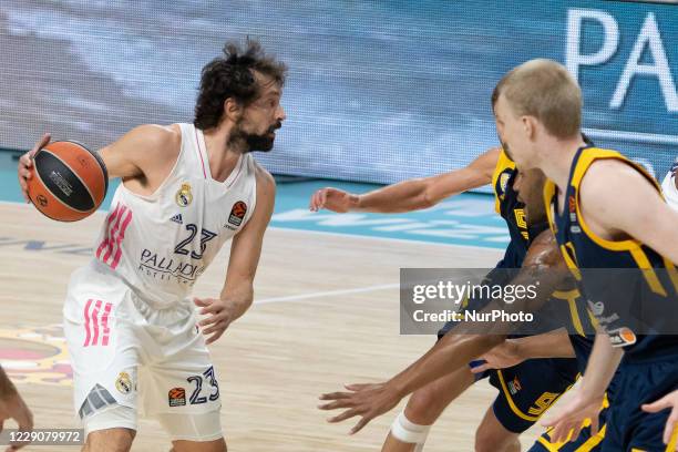 Sergio Llull of Real Madrid during the 2020/2021 Turkish Airlines EuroLeague Regular Season Round 3 match between Real Madrid and Khimki Moscow...