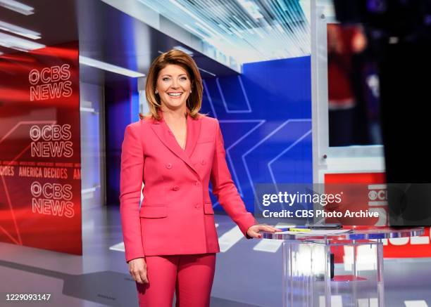 Anchor Norah O'Donnell broadcasts Live from CBS Bureau in Washington DC.