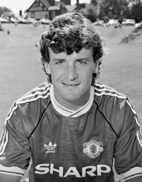 Mark Hughes of Manchester United at The Cliff training ground in Salford, England, circa August 1990.