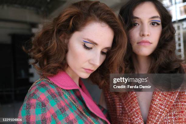 In this image released on October 16, Models are seen backstage ahead of the Kith&Kin show during Mercedes-Benz Istanbul Fashion Week at Galataport...