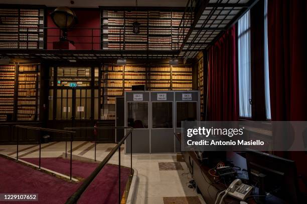 This picture shows the "Sala del Mappamondo" , dedicated to the work of the parliamentary commissions at Palazzo Montecitorio, seat of the Italian...