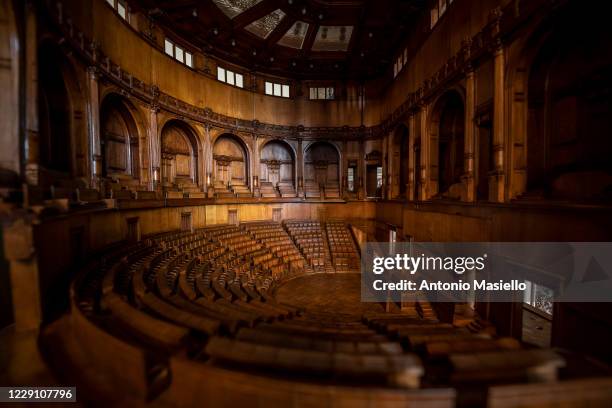 This picture shows a wooden reproduction of the hall of the Palazzo Montecitorio seat of the Italian Chamber of Deputies in the Sala della Regina ,...