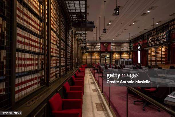 This picture shows the "Sala del Mappamondo" , dedicated to the work of the parliamentary commissions at Palazzo Montecitorio, seat of the Italian...